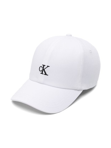 Calvin Klein Kids - logo-embroidered cotton cap - kids - Organic Cotton/Cotton - S-M - White