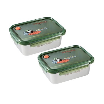 【Snapware康寧密扣】 SNOOPY史努比露營趣不鏽鋼保鮮盒二件組B03/可微波/烤箱/保鮮盒