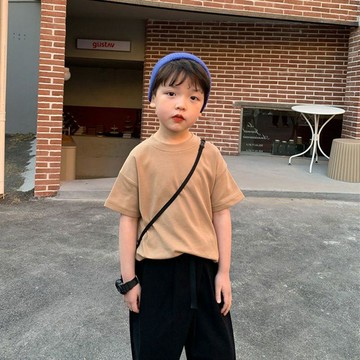 【臺灣出貨】夏季男童短袖t恤帥氣童裝夏季新款洋氣兒童基礎款純色半袖打底衫上衣