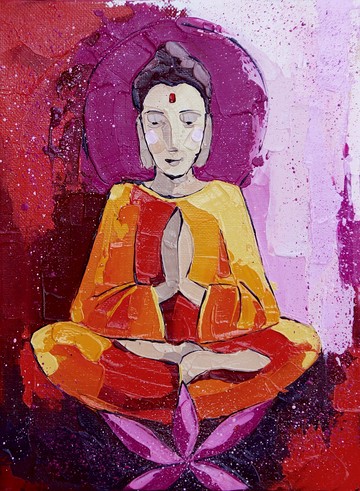 佛畫 冥想 原始藝術 印度藝術品 佛教牆藝術 禪