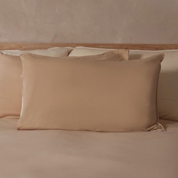 素面雙色信封式枕套1入-沙漠棕