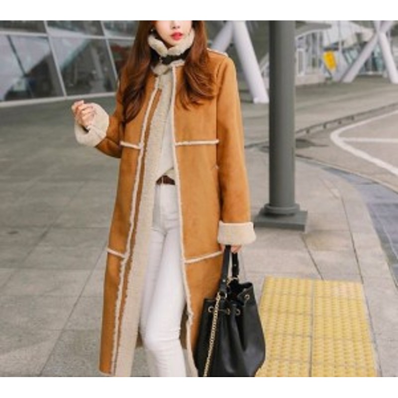 ムートンコート 裏ボア 厚手 モコモコ ムスタン ロングコート 立襟 防寒 暖かい 大人可愛い キャラメル おしゃれ カジュアル お出掛け デ 通販 Lineポイント最大4 0 Get Lineショッピング