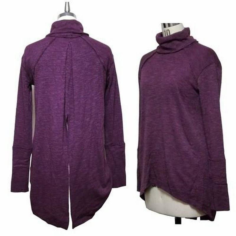 Free People タートルネックニット セーター レディース 長袖 綿 冬 秋 インナー タイト 背中開き 黒 プラム xs s Free People タートルネックニット セーター レディース 長袖 綿