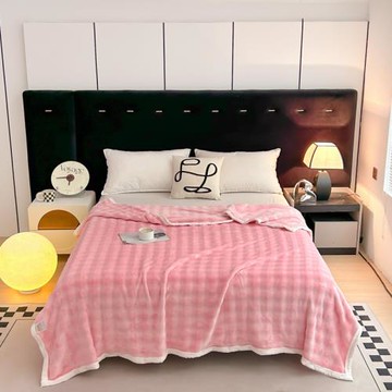 跨境新款高克重雙面泡泡兔絨毛毯蓋毯毯子雙層蓋毯雙人毯子廠批發