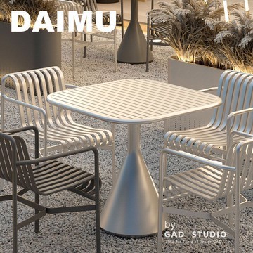 庭院休閒桌椅 戶外休閑庭院陽臺室外桌椅咖啡店奶茶店網紅鐵藝防水簡約輕奢桌椅LL0092公司貨