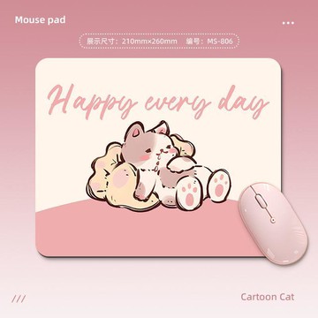 臺灣出貨🎊可愛貓咪鼠標墊辦公遊戲桌面墊小號男女生家用卡通電腦書桌墊高級大減價🎁