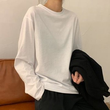 🔥熱賣款🔥白色打底衫女秋季新款韓版女裝洋氣內搭純色學生長袖t恤女潮