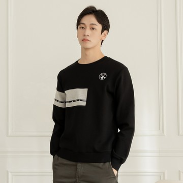 PLAYBOY - 不對稱色塊圓領上衣 - 黑色/642-013-09-1
