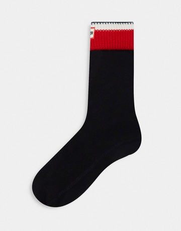Hunter block stripe socks in red and white - MULTI