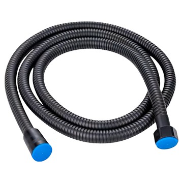 高壓加密蓮蓬頭軟管-1.5m，金屬合金+黃銅材質，管徑約14mm  黑色