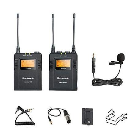 Saramonic 96 Channels UHF Wireless Lavalier Microphone System, Uwmic9 Omnidirectional Clip on Mic for DSLR Cameras Nikon,Canon,Camcorder, for Filmmaki