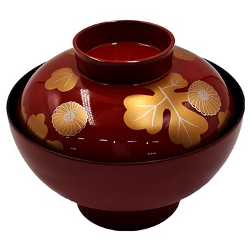 佐和陶瓷 吸物碗 340mL 耐溫-30°C~100°C 日本製造  赤金菊紋  1個