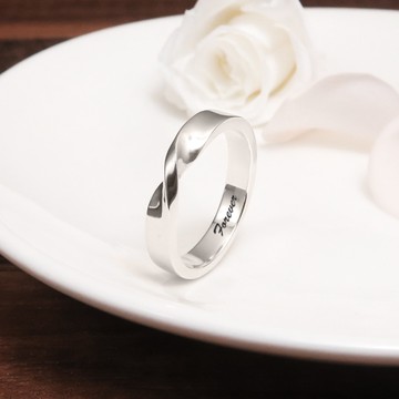 ART64 純銀 莫比烏斯 男生戒指【單面刻字】925純銀 情侶款男戒 刻字訂製