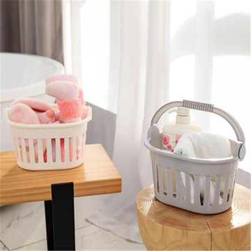 手提洗澡籃子浴室浴筐女可愛澡籃裝洗漱用品洗浴藍沐浴收納框宿舍