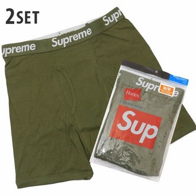 supreme×Hanes ボクサーパンツセット ブラック2枚 オリーブ1枚破格 supreme×Hanes ボクサーパンツセット ブラック2枚 オリーブ1枚