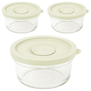 Glasslock Range Cook 白飯專用圓形保鮮盒  350ml  3個