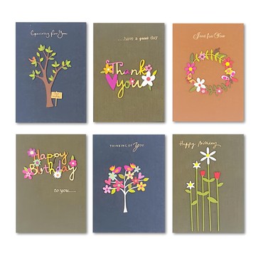 木質立體卡片6款組  1套  多色