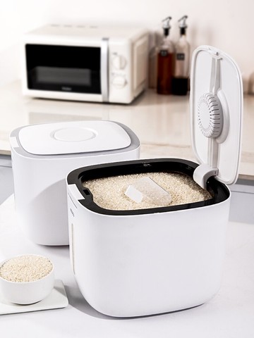 墨色翻蓋式米桶家用防蟲防潮密封20斤米缸大容量儲米箱面粉儲存罐