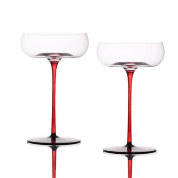 歐式 水晶玻璃香檳杯紅挺黑底馬天尼酒杯酒吧KTV雞尾酒杯甜酒杯