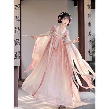 (免運)九笙原創【花瑤】唐制漢服女齊胸漢元素繡花國風日常漢服套裝春夏