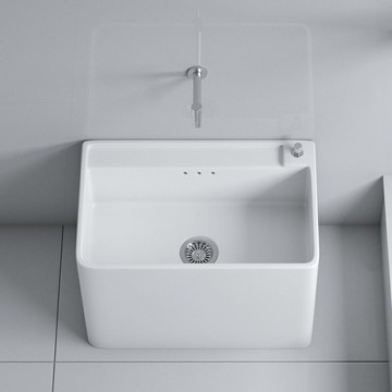 優質拖把池家用陽臺陶瓷地拖盆衛生間落地式拖布池洗墩布池大水槽 b8031