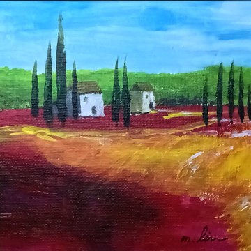 田野間的靜謐光影  原創油畫 獨一無二 立即擁有