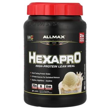 ALLMAX, Hexapro™，高蛋白增肌健身粉，法國香草味，2 磅（907 克）