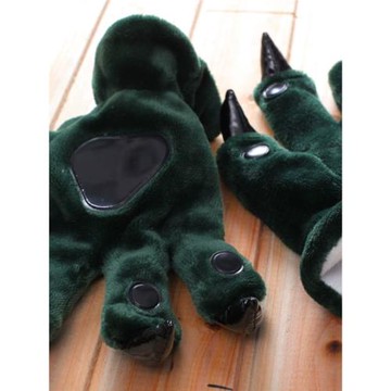 爪子手套保暖恐龍睡衣狐貍卡通動物貓爪兒童不漏貓咪秋冬獸裝