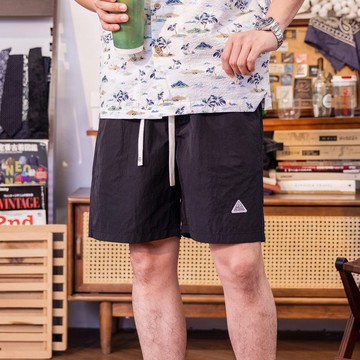 戶外短褲 尼龍短褲 鬆緊腰頭 運動 防潑水 速乾 露營