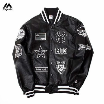 MLB Majestic 紐約 洋基隊 New York Yankees 日版 PU皮革 棒球外套