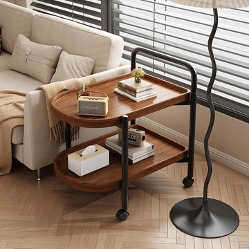 【含稅/免運】 中古小推車邊幾可移動迷你小茶幾輕奢高級感客廳置物架沙發側邊柜