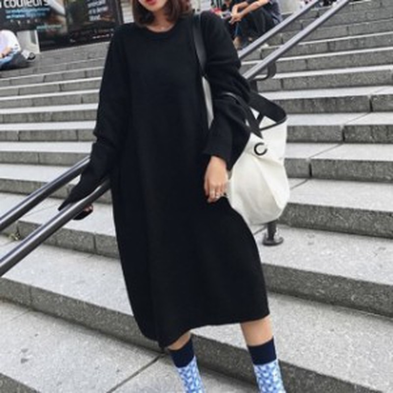 ロングニットワンピース ロング丈 袖ボリュームニット マキシワンピース 長袖 秋冬ワンピース マキシワンピース ニット ラウンドネック 通販 Lineポイント最大1 0 Get Lineショッピング