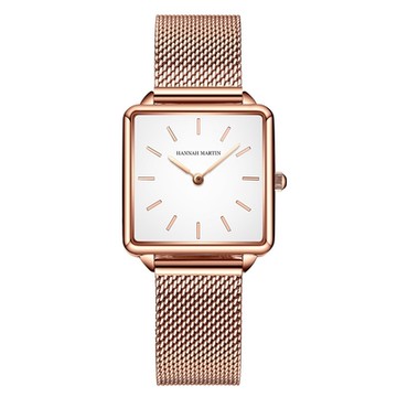 HANNAH MARTIN 日本機芯輕奢ins方形防水錶-HM-108