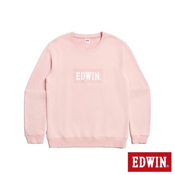 EDWIN 男裝 BOX LOGO厚長袖T恤 (粉紅色)