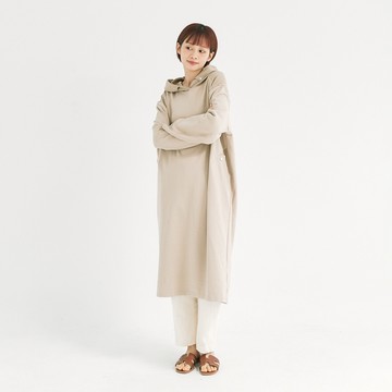 慵懶感連帽針織洋裝 杏F