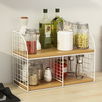 廚房臺面置物架桌面儲物架鐵藝分層家用辦公室桌上整理收納架子