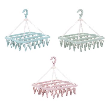 32夾曬衣架 曬衣晾衣架 曬襪洗衣夾 輕便衣架 防風吹線條夾 居家用品 客製化禮品專家4807