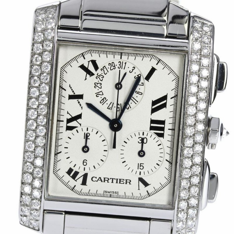 カルティエ CARTIER W51001Q3 タンクフランセーズ クロノリフレックスLM クォーツ メンズ _759220