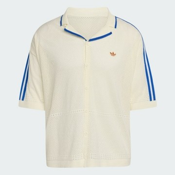 Adidas 愛迪達 Knitted Shirt KX1223 男 短袖襯衫 米白 亞版 針織 純棉 渡假風