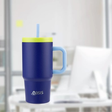 澳洲 Oasis 雙層真空保溫吸管隨行杯 700ml - 輕靚紫