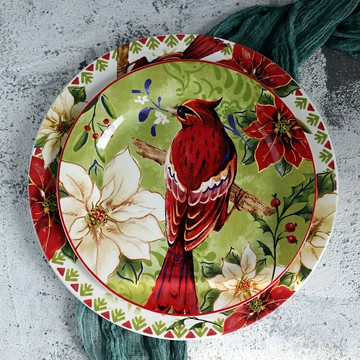 創意美式鄉村陶瓷餐具家居裝飾盤攝影擺拍陶瓷盤西餐水果牛排盤