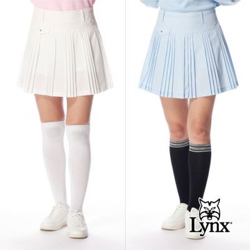 【Lynx Golf】首爾高桿風格！女款間隔設計百褶小口袋裙(二色)