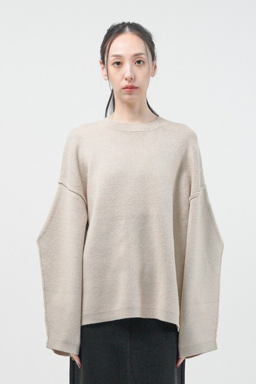 解構外縫線針織毛衣 - 雪杏