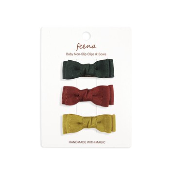 Feena - No.35蝴蝶結髮夾-黃