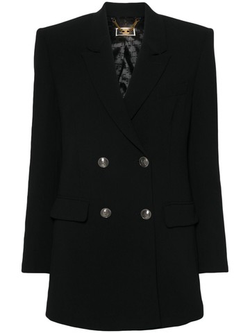 Elisabetta Franchi - double-breasted crepe blazer - women - Polyester/Polyester - 38 - Black