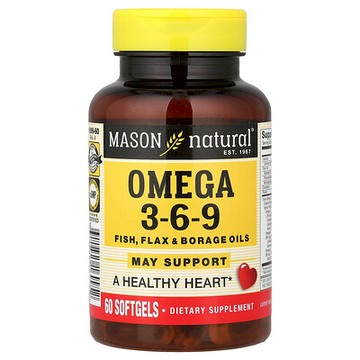Mason Natural, Omega 3-6-9，60 粒軟膠囊