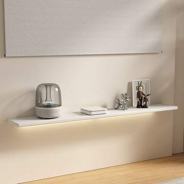 ??快速出貨?? 附發票  實木背景墻壁置物架隔板客廳機頂盒柜子壁掛裝飾墻上電視柜