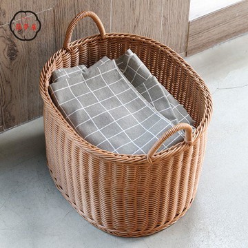 免運 髒衣籃 收納籃 髒衣簍 收納筐 衣服收納 日式衛生間臟衣籃臥室臟衣服收納筐簍仿藤編客廳雜物整理籃 工廠現貨直銷 全館八折 售後保障 z5620
