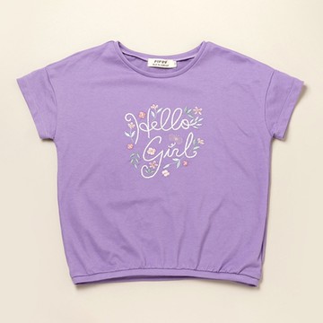 PIPPY優雅海螺印花落肩圓領短袖上衣 紫