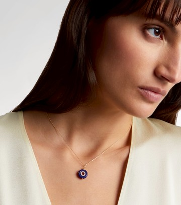 Mateo 14kt gold pendant necklace with lapis lazuli and diamonds